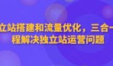 独立站搭建和流量优化三合一解决运营