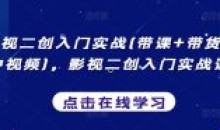 影视二创入门实战(带课+带货+中视频)