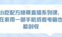 小吃配方绿幕直播系列课在家也能创收