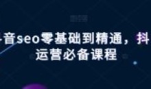 抖音seo零基础到精通抖音运营必备课