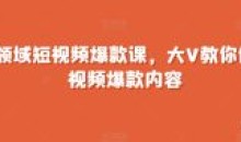全领域短视频爆款课全网两千万粉丝大V教