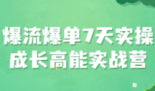 爆流爆单7天实操成长高能实战营