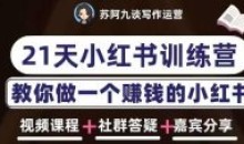 苏阿九第六期21天小红书赚钱训练营