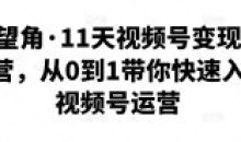 好望角·11天视频号变现训练营教程