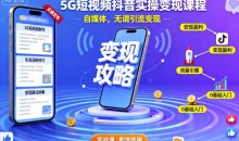 5G短视频抖音实操变现课程,自媒体,无谓引流变现