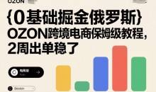 0基础掘金俄罗斯,OZON跨境电商保姆级教程,2周出单稳了