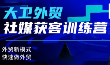 大卫老师·外贸社媒获客独家训练营,外贸新模式,快速做外贸