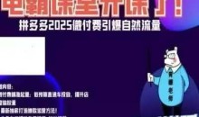 电霸学堂拼多多2025微付赛引爆自然流量,拼多多电商运营教程,运营、推广、打爆品、微付费