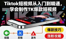 Tiktok短视频从入门到精通,学会制作TK爆款短视频