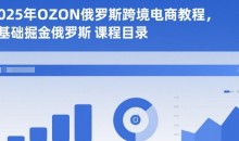2025年OZON俄罗斯跨境电商教程,0基础掘金俄罗斯