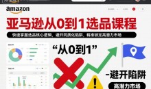 亚马逊从0到1选品课程,快速掌握选品核心逻辑,避开同质化陷阱,精准锁定高潜力市场