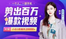 小白易上手的手机剪辑赚钱课,抓住短视频风口