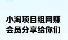 小淘项目组网赚永久会员课价格几千(更新2026)
