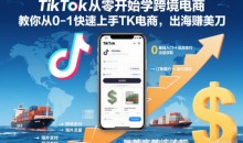 TikTok从零开始学跨境电商,教你从0-1快速上手TK电商,出海賺美刀