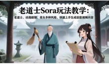 老道士Sora玩法教学:老道士、动漫剧情、美女多种风格,快速上手生成创意视频内容