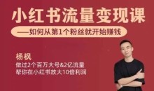 小红书流量变现课【视频:11节】