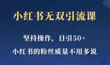 小红书无双课一天引50+女粉,不用做视频发视频,小白也很容易上手拿到结果【仅揭秘】