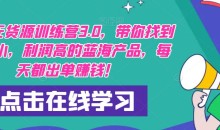 闲鱼无货源训练营3.0,带你找到竞争小,利润高的蓝海产品,每天都出单赚钱!