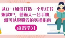 从0-1如何打造一个小红书爆款IP,普通人一台手机,就可以狠赚钱的实操指南