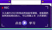 久久疯牛2023年纯自然流起号课程,老杨是把自然流玩明白的人,可以闭眼上车