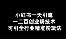 小红书一天引流一二百创业粉技术,可引全行业精准粉玩法【仅揭秘】