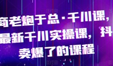 电商老炮于总·千川课,最新千川实操课,抖音卖爆了的课程
