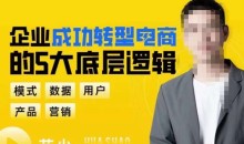 企业成功转型电商的5大底层逻辑,从模式、数据、用户、产品、营销5大板块,助你高效转型电商赛道