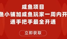 闲鱼项目鱼小铺加闲鱼玩家认证一周内开通,手把手最全开通
