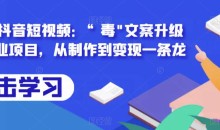 拆解抖音短视频:“毒”文案升级版副业项目,从制作到变现一条龙