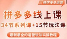 老陶·2023全新【多多运营玩法系列课】,最新最全的运营玩法实操教程
