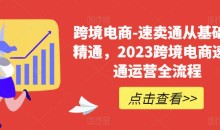 跨境电商-速卖通从基础到精通,2023跨境电商速卖通运营全流程