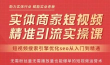 网红叫兽·抖音短视频seo搜索排名优化,实体商家短视频,精准引流实操课
