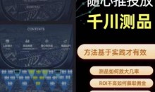 爱做号的老王·随心推+千川投流,投放实操拆解和放量思维,投流原理、千川测品