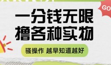 一分钱无限撸实物玩法,让你网购少花冤枉钱【揭秘】