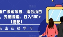 影视推广搬运项目,适合小白操作,无脑搬运,日入500+【揭秘】