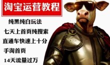 猫老师·淘系算法逆向解密,纯黑纯白玩法,七天上首页纯搜索,手淘首页14天流量过万