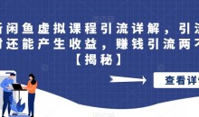 最新闲鱼虚拟课程引流详解,引流的同时还能产生收益,赚钱引流两不误【揭秘】