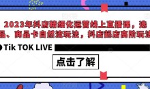 2023年抖店精细化运营线上直播课,选品、商品卡自然流玩法,抖店起店高阶玩法