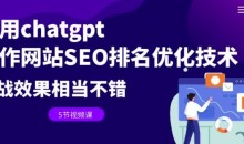 利用chatgpt操作网站SEO排名优化技术:实战效果相当不错(5节视频课)