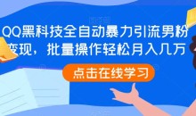 QQ黑科技全自动暴力引流男粉变现,批量操作轻松月入几万
