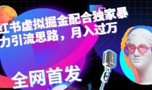 小红书虚拟掘金配合独家首发暴力引流思路,月入过万
