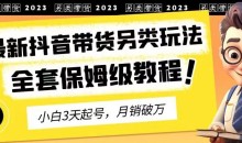 2023年最新抖音带货另类玩法,3天起号,月销破万(保姆级教程)