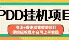 拼多多挂机项目引流+赚钱双重收益项目(保姆级教程小白可上手实操)