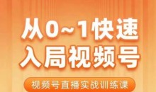 陈厂长·从0-1快速入局视频号课程,视频号直播实战训练课