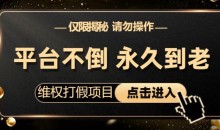 维权打假项目,电商平台不倒,项目长久到老,零投入,高回报,日入1000+