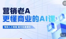 营销老A·更懂商业的AI人工智能课,驾驭人工智能助力生意增长