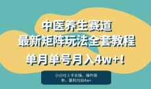 暴利赛道中医养生赛道最新矩阵玩法,单月单号月入4w+!