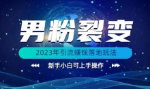 (价值1980)2023年最新男粉裂变引流赚钱落地玩法,新手小白可上手操作