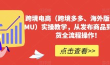 跨境电商(跨境多多、海外版多多TEMU)实操教学,从发布商品到售卖发货全流程操作!