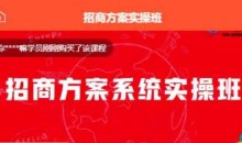 【一度招商】招商方案系统实操班 价值1980元